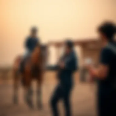 Expert Guidance at Al Habtoor Instructor guiding students at Al Habtoor equestrian center