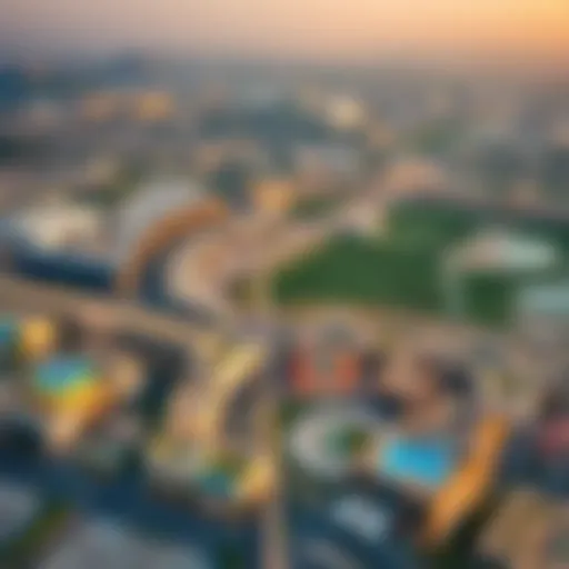 Aerial view of Al Qusais showcasing its strategic layout