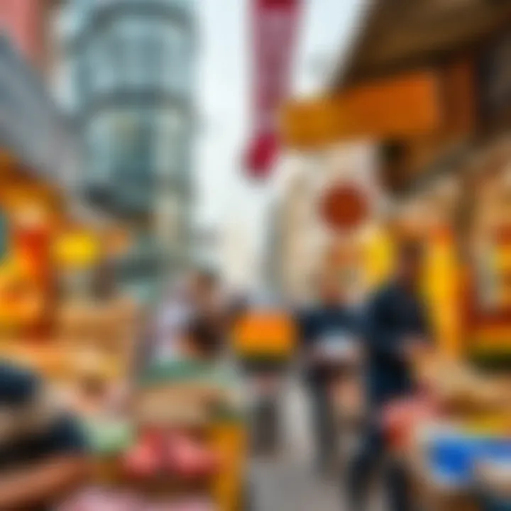 A bustling market scene in Dubai reflecting trade dynamics
