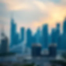 Iconic skyline of Dubai showcasing commercial buildings