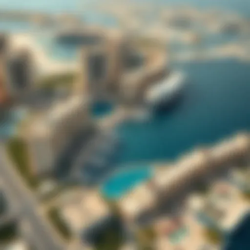 Aerial view showcasing the stunning architecture of Dorra Bay