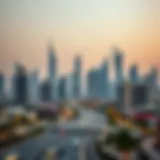 Breathtaking skyline view of Dubai's business district