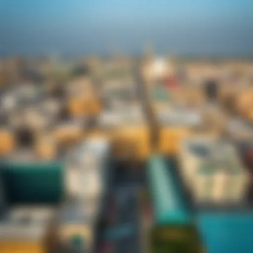 Aerial view of Deira showcasing its blend of modern and traditional architecture