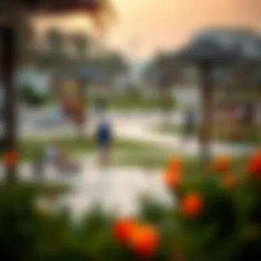 Recreational area in Muhaisnah with families enjoying outdoor activities