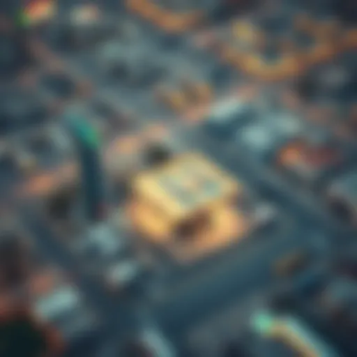 Aerial view of Dubai showing fuel stations