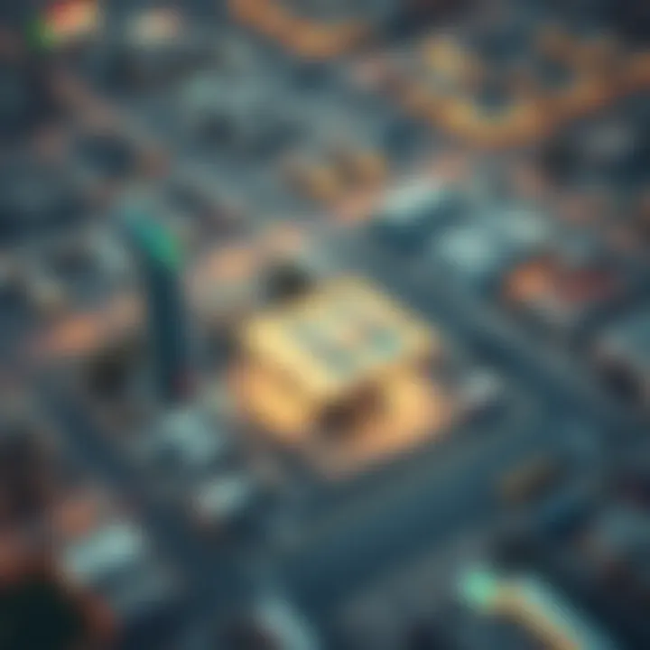 Aerial view of Dubai showing fuel stations