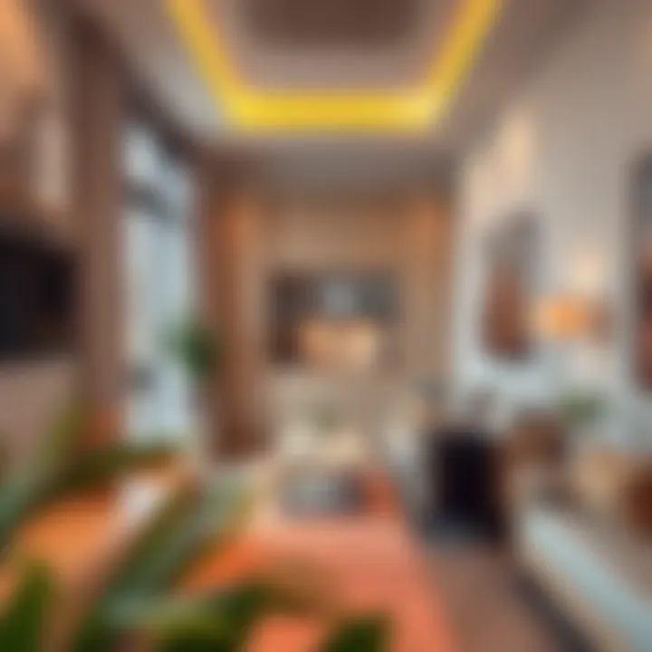 A cozy studio flat interior with modern furnishings and decor