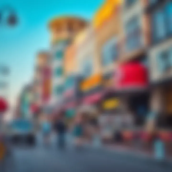 A vibrant street view of Bur Dubai showing local shops and cafes