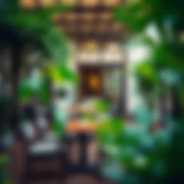 Serene Outdoor Spaces for Coffee Lovers Lavish outdoor seating area surrounded by greenery