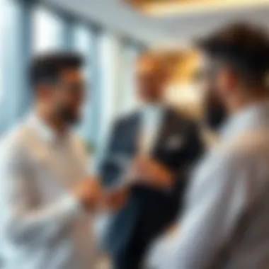 Engaging Conversations in Real Estate Real estate agent discussing property details with a client