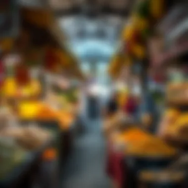 Culinary Diversity: UAE Food Market Experience A vibrant market showcasing various food items in the UAE