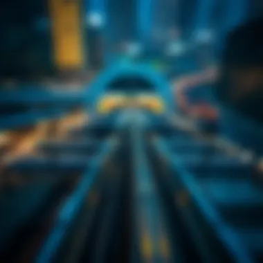 Aerial view of a Dubai Metro station