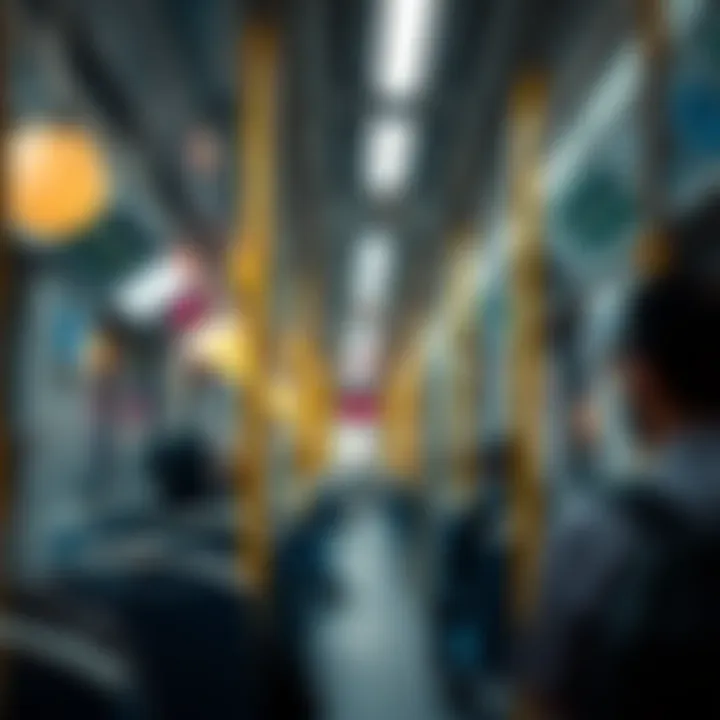 Passengers using the Dubai Metro system