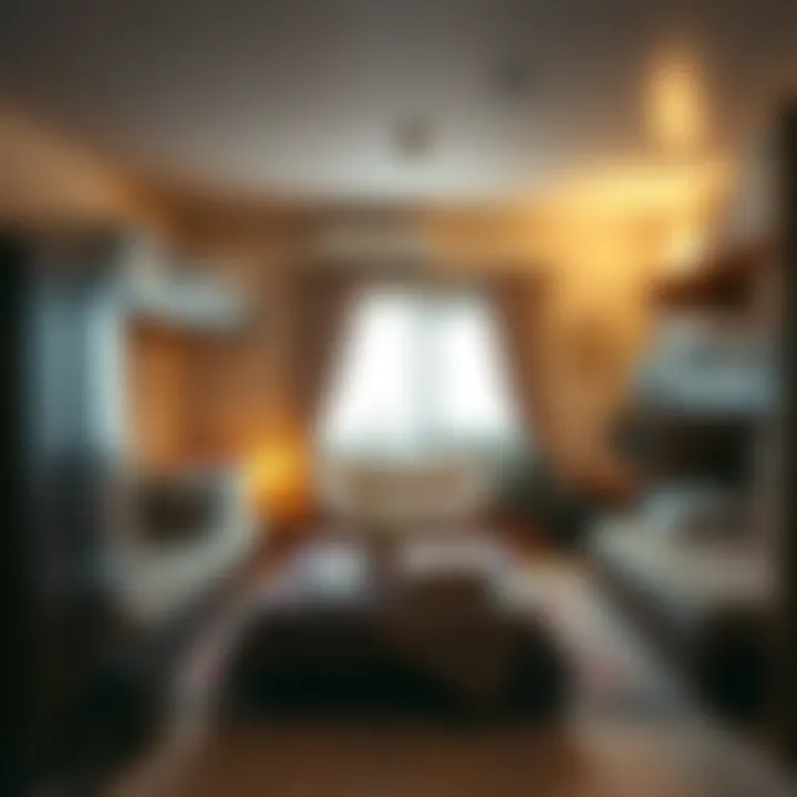 Interior of a shared room for expatriate workers, highlighting communal living.