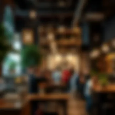 Dynamic Coffee Culture in Dubai Vibrant coffee shop bustling with energy